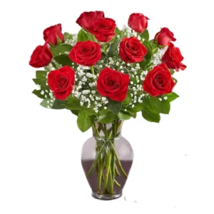 12 Roses in a Vase